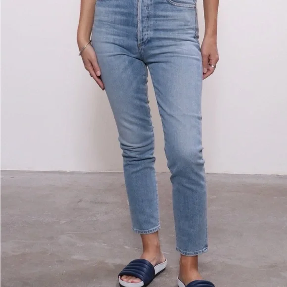 Citizens of Humanity Olivia Crop High Rise Slim Jeans Renew‎ Wash Blue Size 25 - Picture 4 of 12